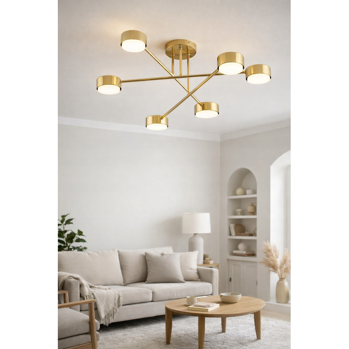 Підвісна люстра Elko-Lighting Mono Gold, 6 точок освітлення, GX53