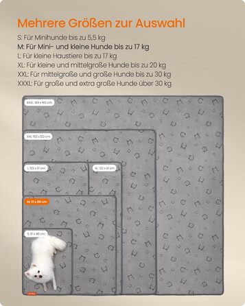 Водонепроникний килимок для собак Feandrea (2 шт.), 91 x 86 см, M, сірий. Зручний, слизький, вбираючий для собак, котів, кроликів