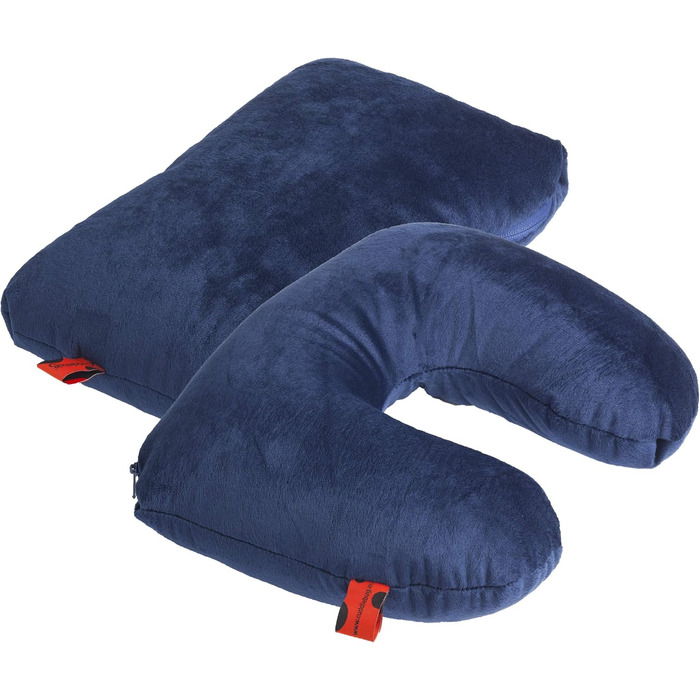 Подушка для подорожей та шиї CuddleBug CSUA05 2 в 1, синя, 32x32 см, з переробленого пластику R-PET