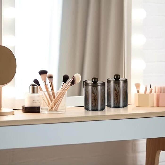 Контейнер для ватних паличок та дисків, органайзер для косметики з нержавіючою сталлю
