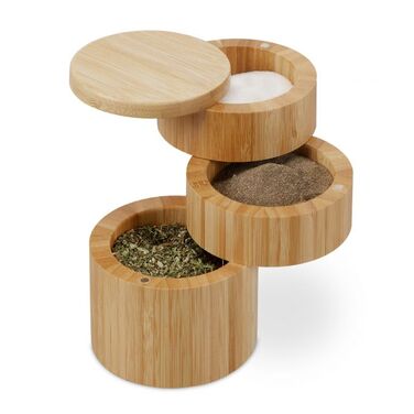 Relaxdays Rotating Salt Container with 3 Compartments