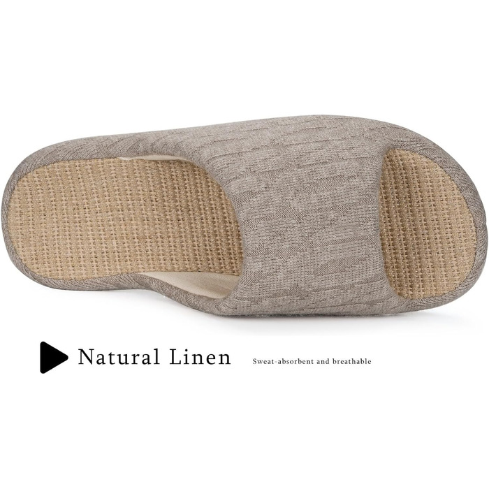 Тапочки жіночі Eagsouni з льону, зручні, з антиковзким покриттям, з піною Memory Foam, плоскі, для дому, теплі, (39/40 EU, Хакі)