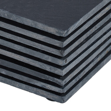 Relaxdays Slate Coasters, Set of 8