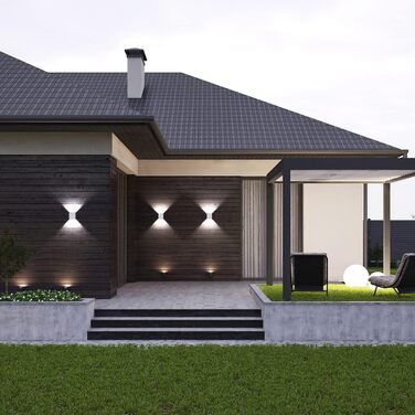 Настінне освітлення YrgePowk 2 шт. з LED лампою G9, зовнішнє та внутрішнє, IP65, регульований кут освітлення, чорний, 4 шт. (білий 6000K)