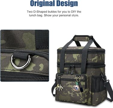 Тактична ланч-торба HSHRISH, 15L, чорний камуфляж - ізольована, водонепроникна, для роботи та пікніків