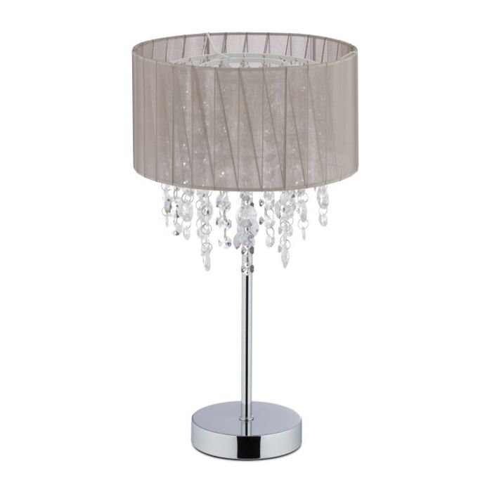 Relaxdays Table Lamp Organza Crystal XL