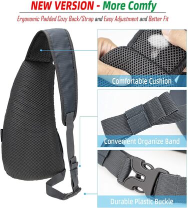 Водонепроникна нагрудна сумка-рюкзак з нейлону Gisdanchz для спорту та подорожей (сіра, 41x21x10 см)