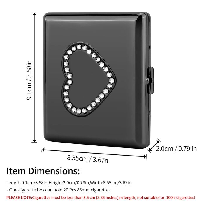 Металеве цигарковий футляр у формі серця Rosegold для 20 цигарок (83's 20pcs)