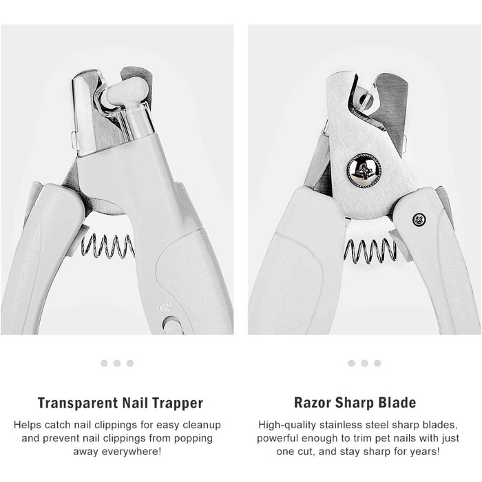 Професійний триммер для когтів домашніх тварин з LED-підсвічуванням: для собак та котів середніх та маленьких порід, з високоякісною лезою та пилочкою для догляду за кігтями