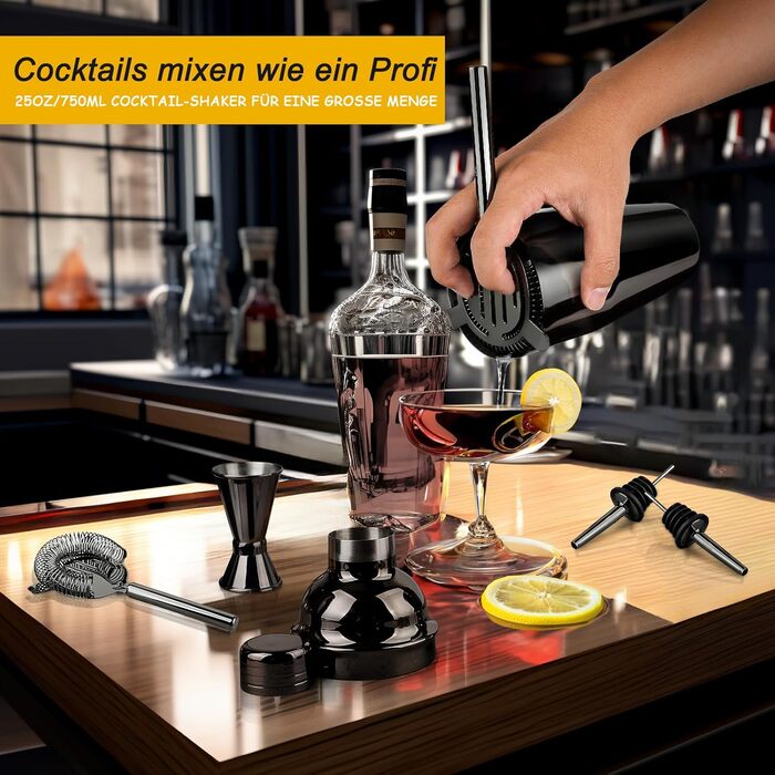 Набір для приготування коктейлів Barkeeper Set: шейкер, міксер, аксесуари, професійний барний інструмент, подарунок для дому та чоловікам