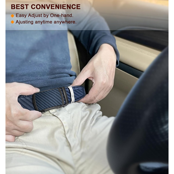 Чоловічий шкіряний ремінь BULLIANT з автоматичною застібкою-ра́тче́м, ширина 35 мм, регульований розмір, колір: темно-синій