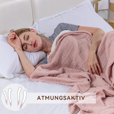 М'яка ковдра Softexly з бавовни 100%, 4-шарова муслінова ковдра, плед для ліжка, дивана, інтер'єру. Плед Softexly 130x150 см (білий, оранжевий, 150x200 см)