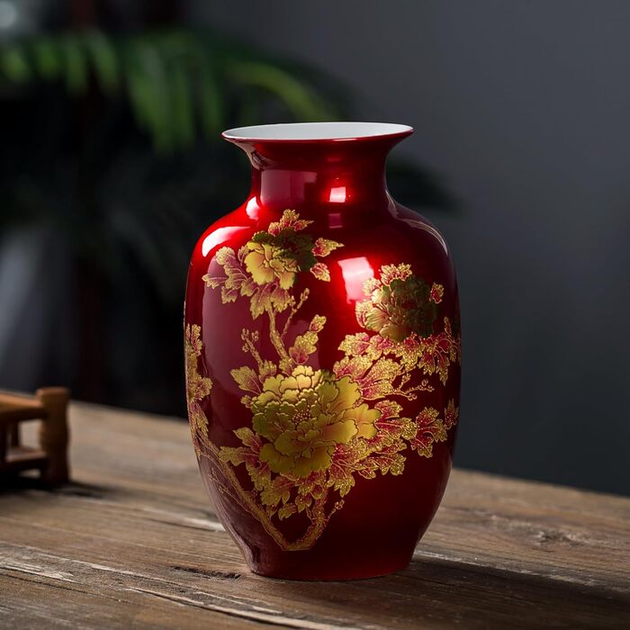 Керамічна ваза ручної роботи з маком, 23 см - декор для дому та весілля