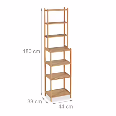 Relaxdays Tall Bamboo Bathroom Shelf