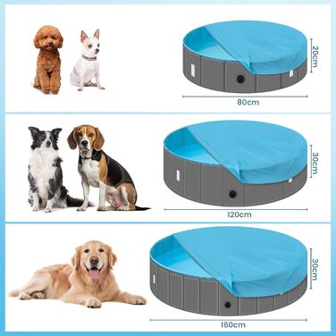 Басейн для собак великих порід EUGAD 120x30 см з кришкою. ПВХ басейн для собак, антиковзне покриття, легко складається