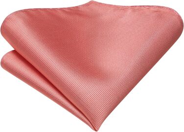 Комплект краваток для чоловіків Hi-Tie: краватка, нагрудна хустинка, кравецькі шпильки, запонки, формальний шовк, для весілля та свят (кораловий)