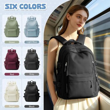 Шкільний рюкзак HYC00 для дівчаток та хлопчиків-підлітків, водонепроникний, для ноутбука 14 дюймів, casual, для подорожей та навчання, кольори: M4-зелений, M1-чорний