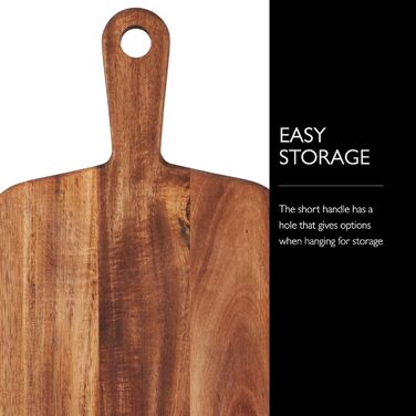 Cole & Mason H722131 Barkway Acacia Wood Cutting Board, Small, Serving Board/Wooden Board/Board with Handle, Not Dishwasher Safe