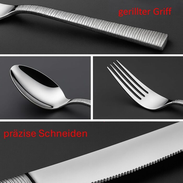 Набір столових приборів 60 предметів з нержавіючої сталі на 12 осіб – елегантний полірований набір, придатний для миття в посудомийній машині, стійкий до корозії. Для вишуканого сервірування столу вдома та на свята (Модель 5)