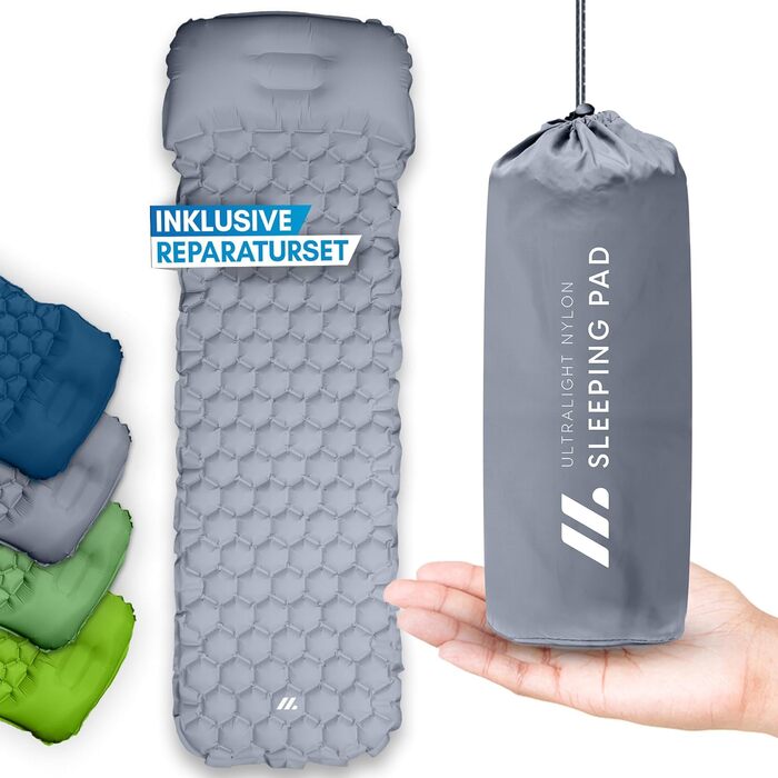 Килимок туристичний NORDMUT® Isomatte Outdoor з ремкомплектом. Легкий килимок для кемпінгу, походів та відпочинку на природі. Сірий колір.