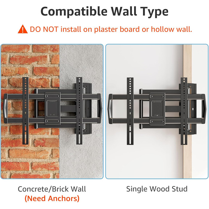 Кріплення для телевізора MOUNTUP 962mm з подовженою ручкою для телевізорів 42-75 дюймів (до 45 кг), поворотне та нахильне, VESA 600x400mm, EU0047-L