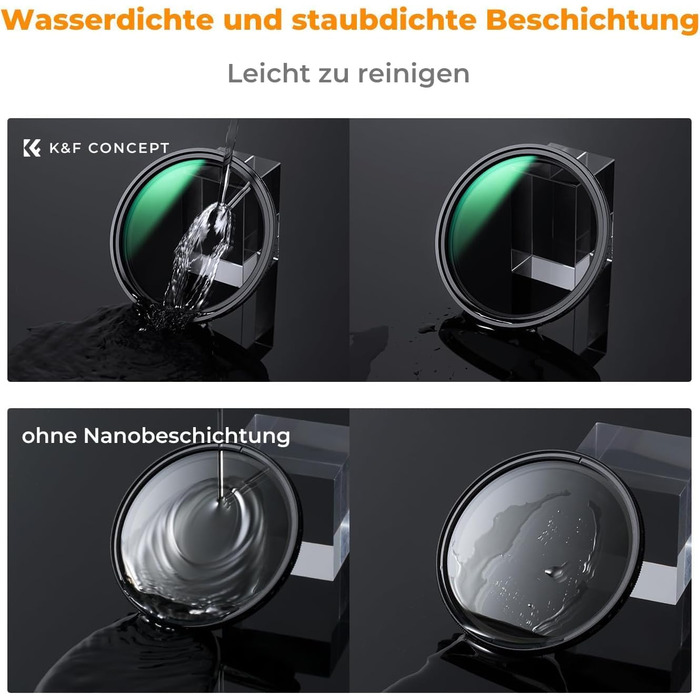 Фільтр ND K&F Concept Variabler, 62mm - Змінний Графічний Фільтр ND2-32 (1-5 Stop) для камер та телефонів