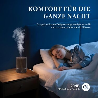 Дифузор для ефірних олій, ультразвуковий, 125 мл, 7 кольорів LED, автовимкнення, для дому та офісу, горіх