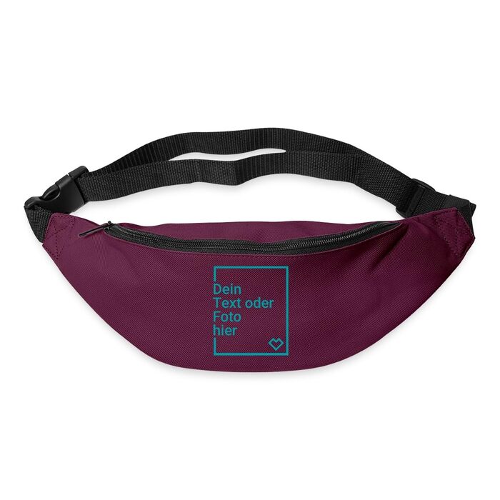 Персоналізована бананка від Spreadshirt: створіть свою з фото або текстом, колір бордовий