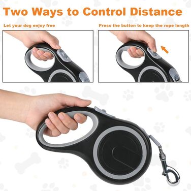 Рулетка для собак Aomig: витягується до 8м, навантаження до 50кг, чорна. Ідеальна для прогулянок та тренувань.