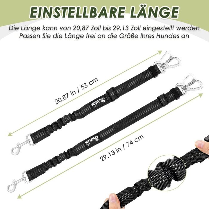 Шлейка для собак SlowTon з кріпленням для автомобіля, дихаюча, з 2 карабінами, чорна, розмір S