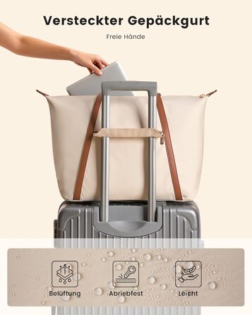 Сумка для ноутбука LOVEVOOK жіноча велика шопер для роботи, університету, школи (бежева, 15.6 дюймів)