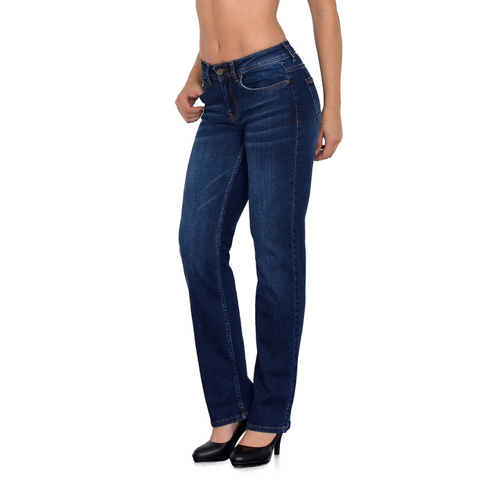 Джинси жіночі ESRA Straight Jeans - висока талія, прямі, еластичні, великі розміри (G6, 36, J157)