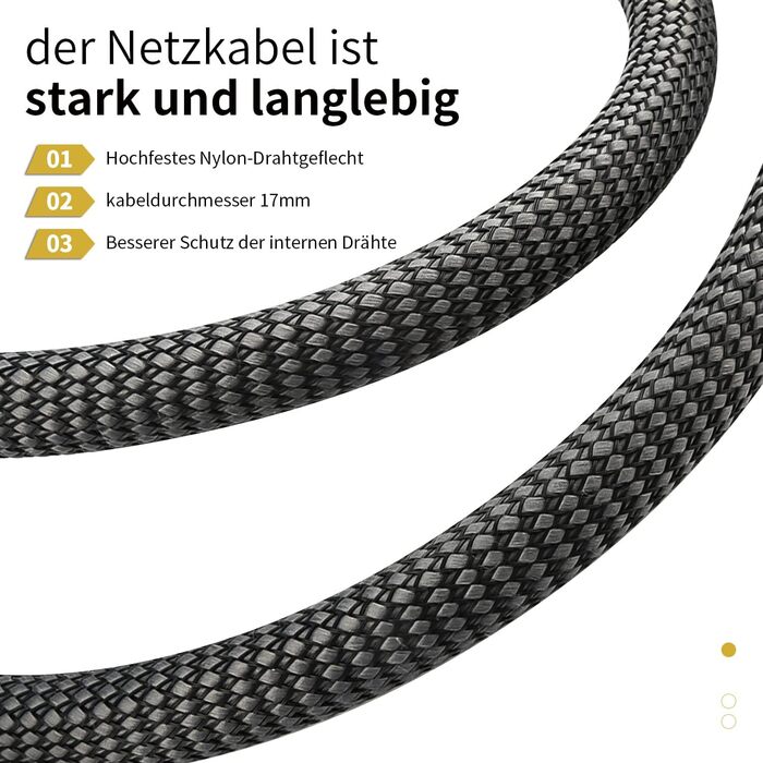 Hi-Fi мережевий кабель Tertullus E820 High End для аудіотехніки, C15 Schuko, 1.5м