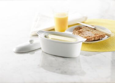 Trudeau 09607081A Butter Boat Butterboot, Porcelain, White