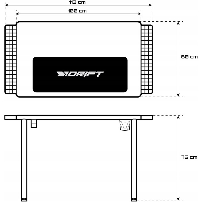 Ігровий стіл 100-113x60x75 см з RGB-підсвіткою, карбоновим покриттям та килимком 80x30 см для геймерів