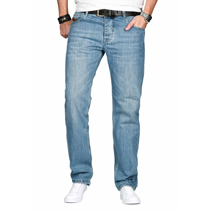 Чоловічі джинси Alessandro Salvarini Comfort Fit прямого крою, світло-блакитні (44W/36L)