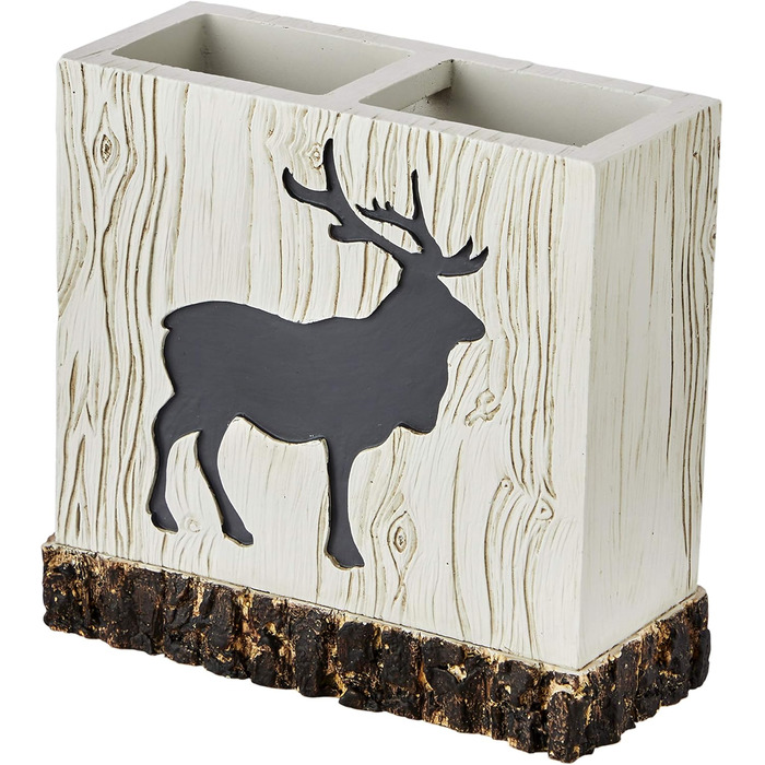 SKL Home Grand Teton Toothbrush Holder, Resin, Brown