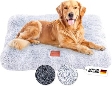Преміум подушка для собак True Animal Love Fluffy - М'яке ліжко для вашого улюбленця - Легко чистити - Ідеально для дому та в подорожах, собаче ліжко, собача підстилка, собаче ліжко, яке можна прати (S (85x60x20cm), Сірий)