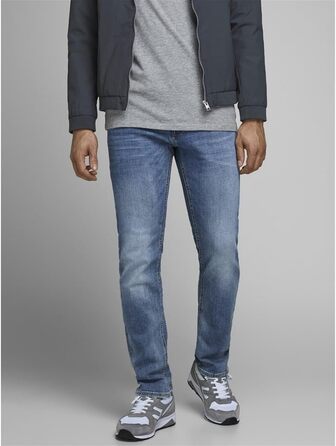 Джинси чоловічі JACK & JONES Slim Fit прямі, Denim/Blue (36W/32L) JJITIM JJORIGINAL AM 781 50SPS
