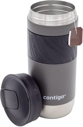 Contigo Byron Snapseal Stainless Steel Travel Mug - Leakproof, Dishwasher Safe Lid, BPA-Free, 590ml - Black