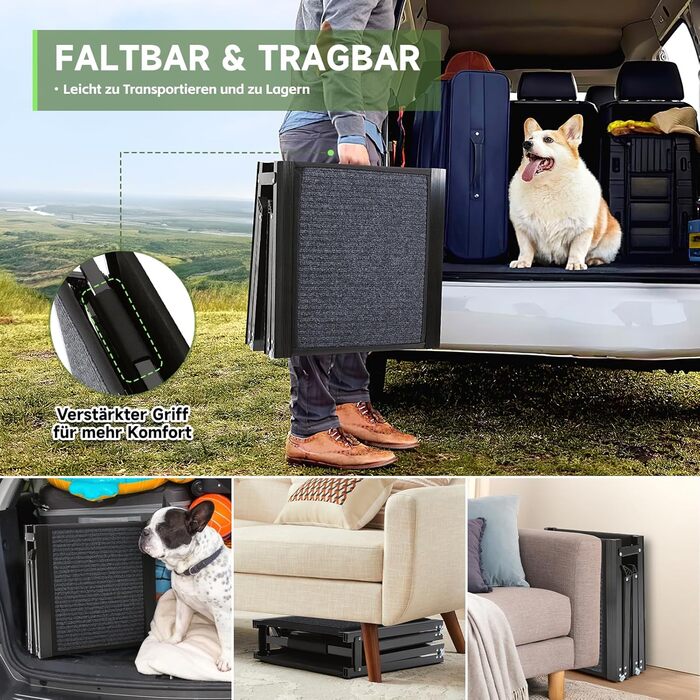 Рампа для собак Fellie - складана, для великих, середніх та малих собак, до 100 кг, 170 см