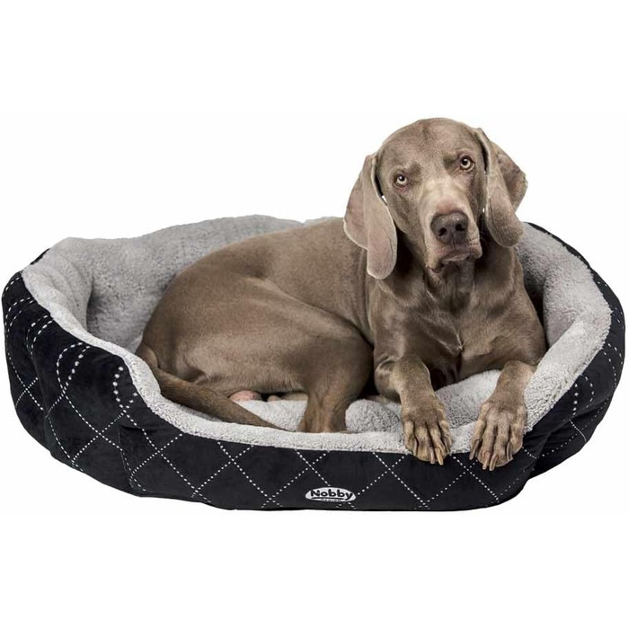 Крісло-лежанка для собак та котів Nobby Oval Ceno, чорний/сірий, 45x40x19 см, комфортне ліжко для тварин
