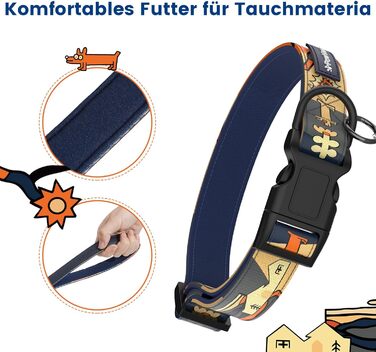 Набір повідка та нашийника для собак, регульований, чорний, S (28–43 см, 1.5 м)