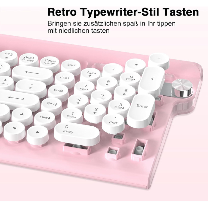 Ігрова клавіатура та миша RaceGT з RGB підсвічуванням, 104 клавіші, вологостійка, 7 кнопок миші 6400 DPI, QWERTZ (DE-Layout), рожевий колір