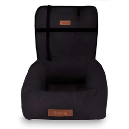 Крісло для собак у машину Petsen з іменем, чорне, для маленьких собак, з поводом