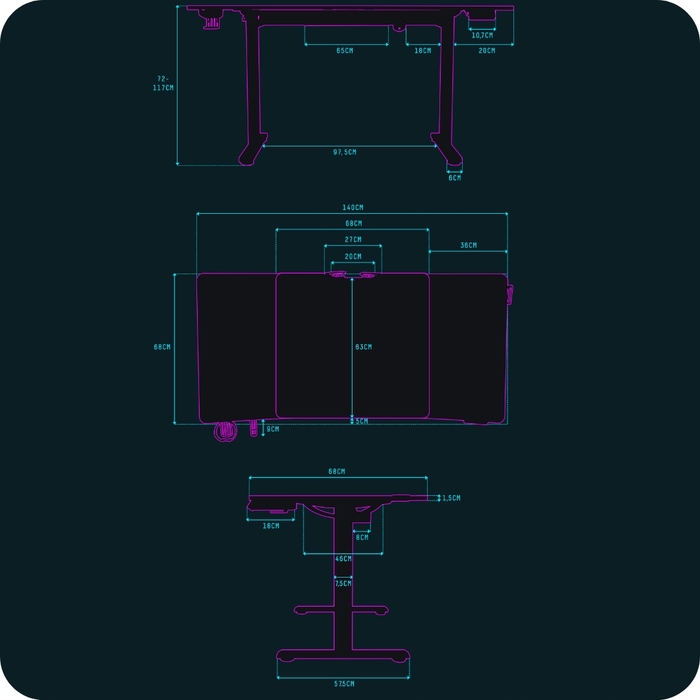 Ігровий стіл Ultradesk LEVEL V2, чорний, з електричним регулюванням висоти