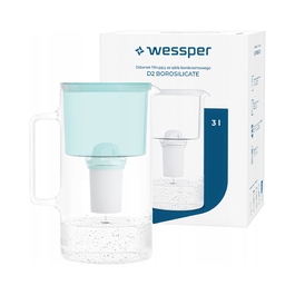 Скляний фільтр-кувшин Wessper D2 BOROSILICATE 3л, м'ятний + фільтр