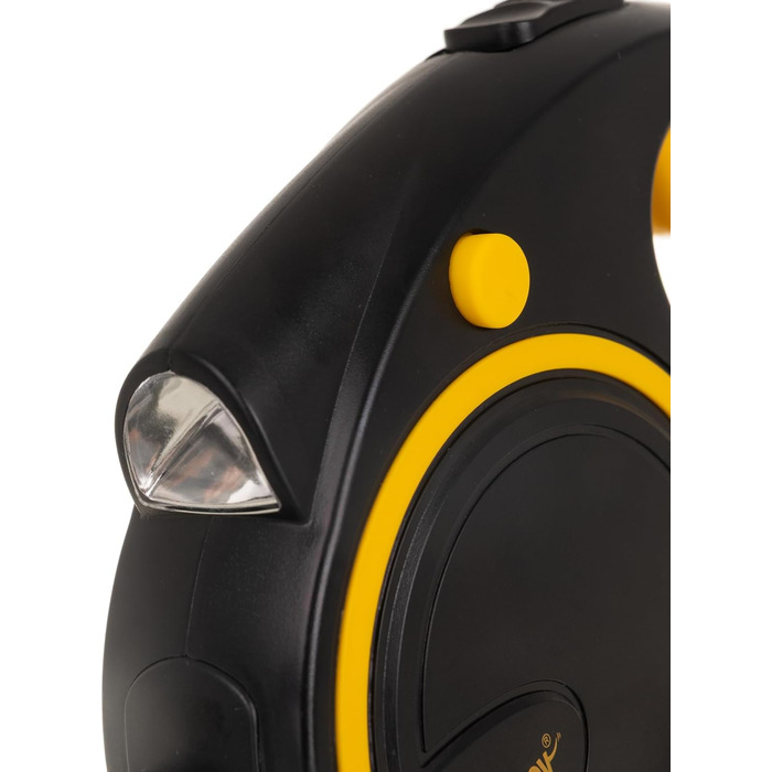 Поводок для собак PURLOV з LED-підсвіткою та дозатором для відходів – 5м автоматичний поводок для середніх собак 10–25кг – ергономічна ручка, функція зупинки та антиковзне обплетення