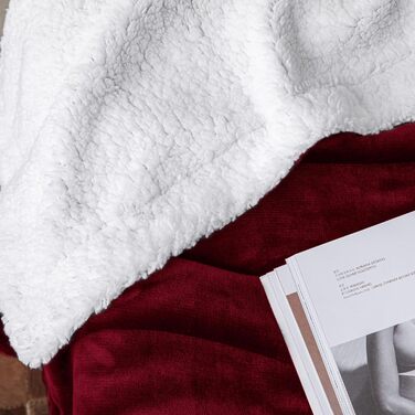 Плед Mixibaby для дому, теплий та м'який, 150 x 200 см, бордовий колір