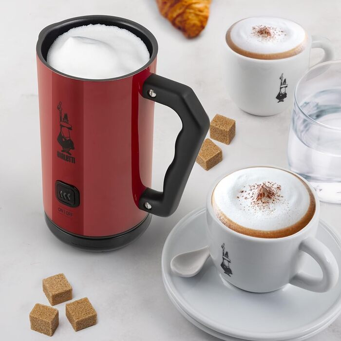 Електричний спінювач молока Bialetti Milch Frother, 150 мл для капучино, 300 мл гарячого молока, червоний